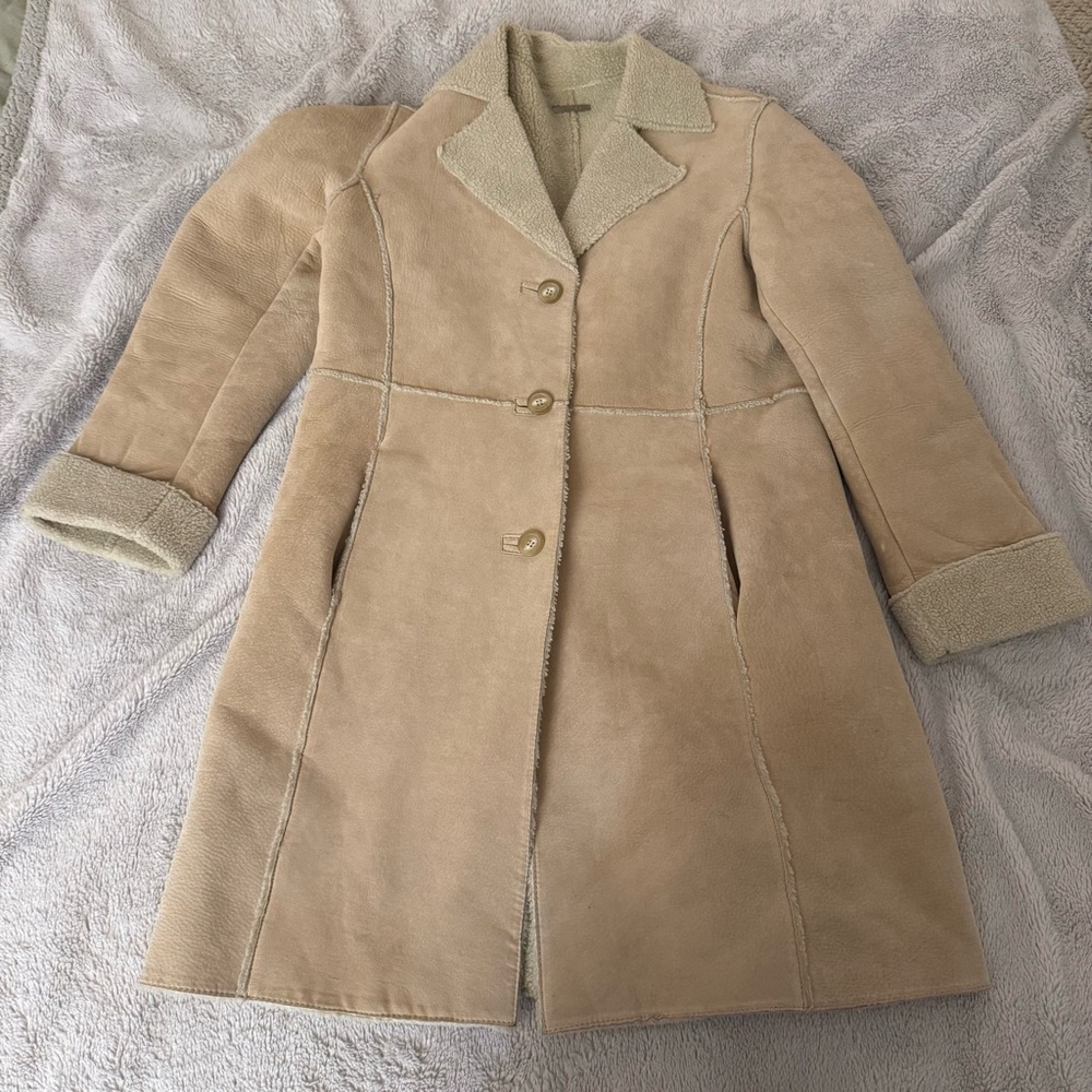 GUESS Beige Shearling Coat